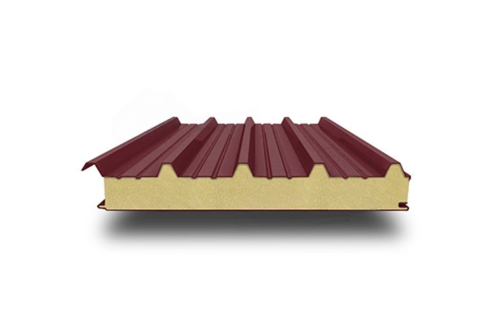 Кровельная сэндвич-панель с пенополистиролом, 1000х200 мм, 0.5/0.5, Полиуретан глянец