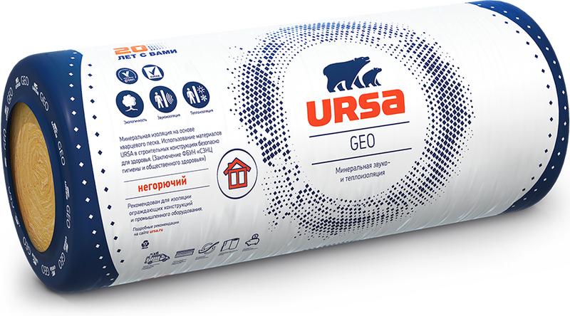 Утеплитель Ursa Geo М-15 80х1220х12000